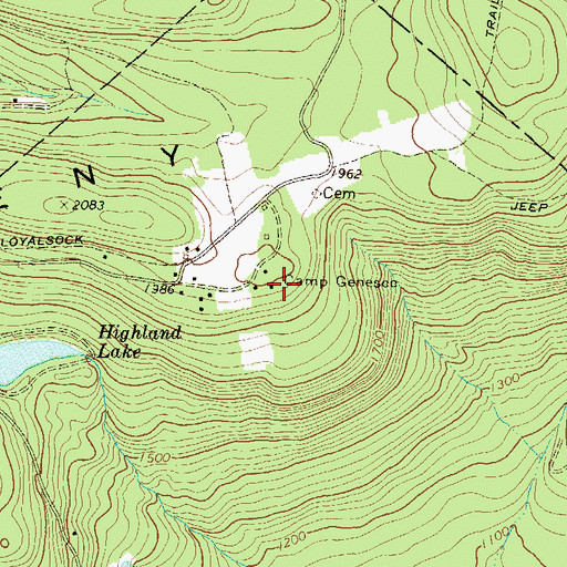 Topographic Map of Camp Genesee, PA