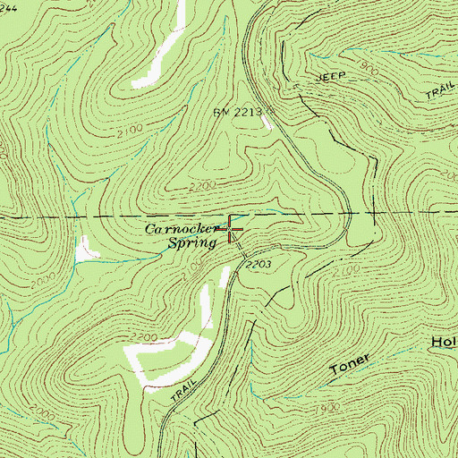 Topographic Map of Carnocker Spring, PA