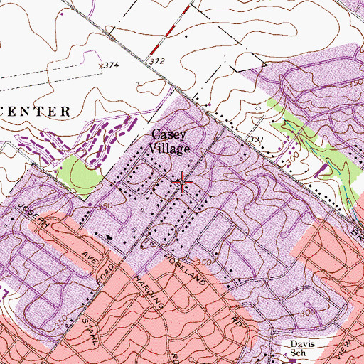 Topographic Map of Casey Village, PA