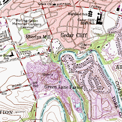 Topographic Map of Cedar Run, PA