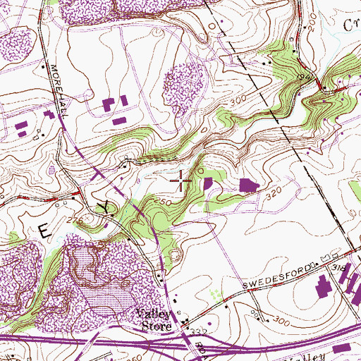 Topographic Map of Chester Valley, PA