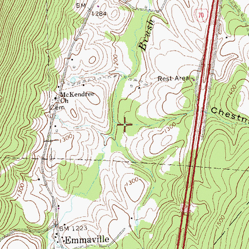 Topographic Map of Chestnut Bridge Hollow, PA
