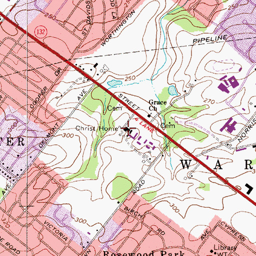 Topographic Map of Christ Home, PA