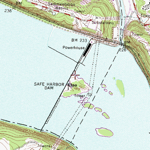 Topographic Map of Lake Clarke, PA