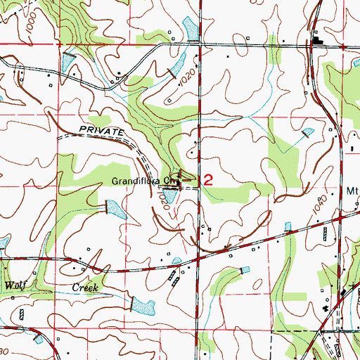Topographic Map of Grandiflora Church of Christ, AL
