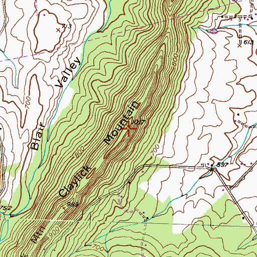 Topographic Map of Claylick Mountain, PA