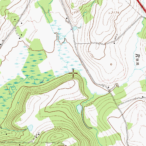 Topographic Map of Clear Run, PA