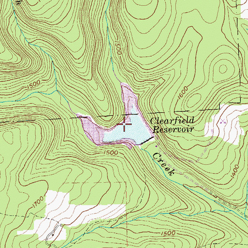 Topographic Map of Clearfield Reservoir, PA