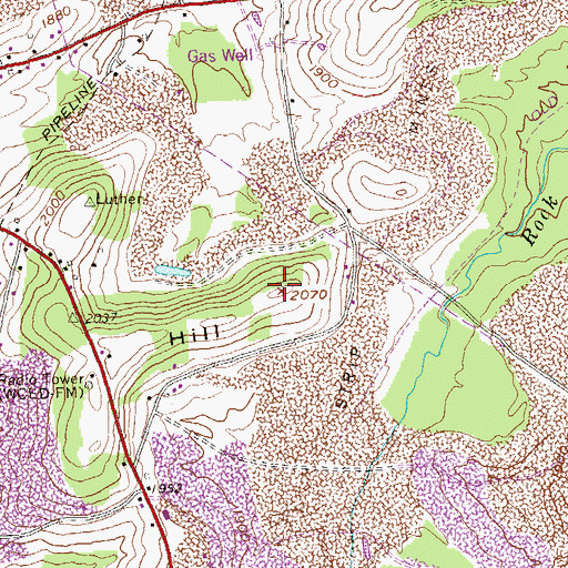 Topographic Map of Coal Hill, PA
