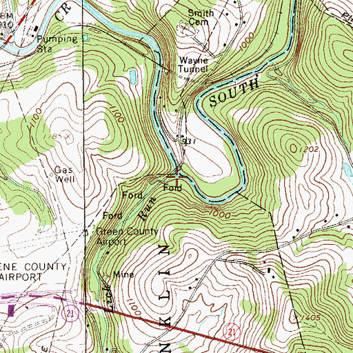 Topographic Map of Coal Lick Run, PA