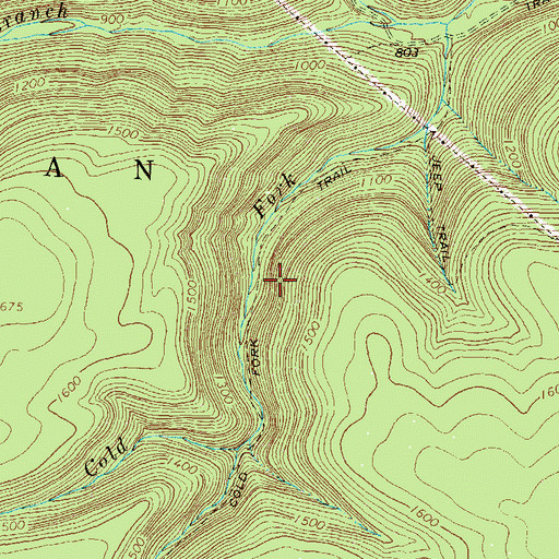 Topographic Map of Cold Fork Trail, PA