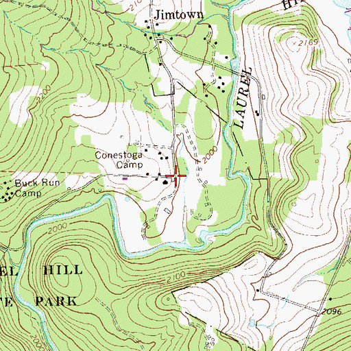Topographic Map of Conestoga Camp, PA