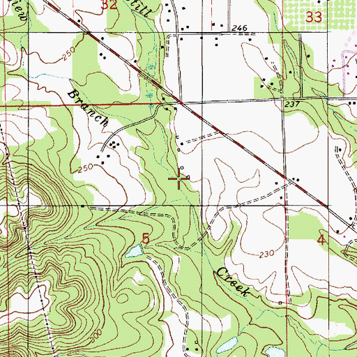 Topographic Map of Grandview Branch, AL