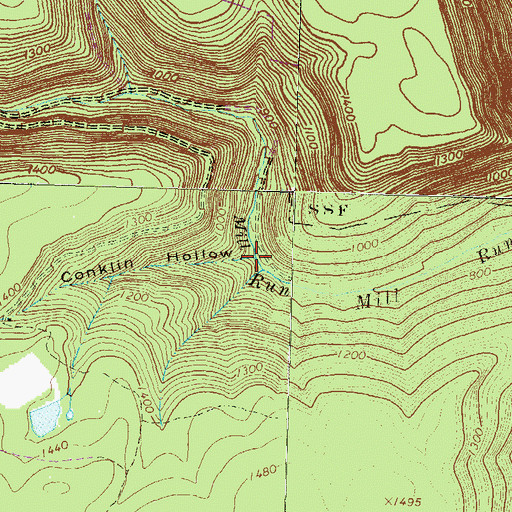 Topographic Map of Conklin Hollow, PA