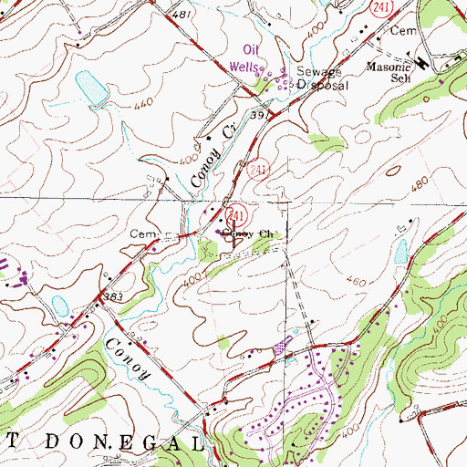 Topographic Map of Conoy Church, PA