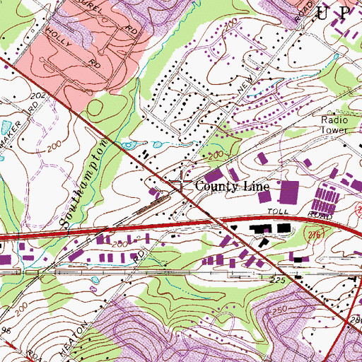 Topographic Map of County Line, PA