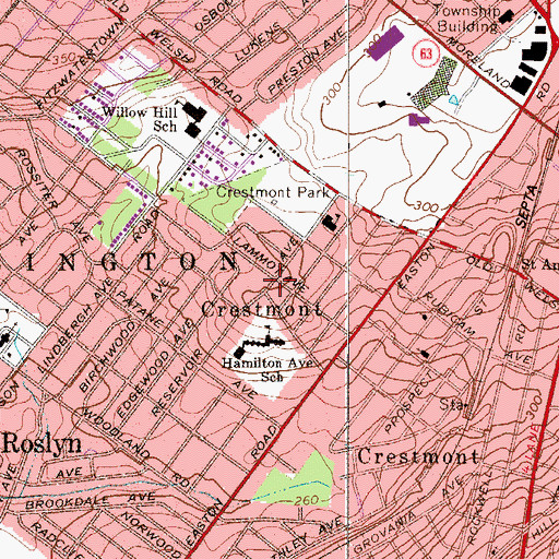 Topographic Map of Crestmont, PA