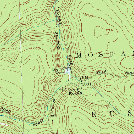 Topographic Map of Dayton Dam, PA