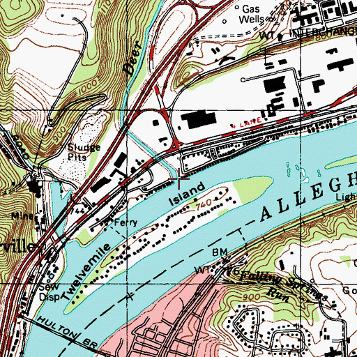 Topographic Map of Deer Creek, PA