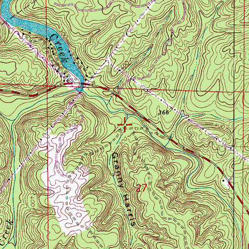 Topographic Map of Granny Harris Hollow, AL
