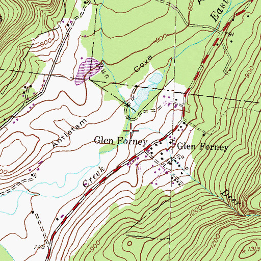 Topographic Map of Deer Lick Run, PA