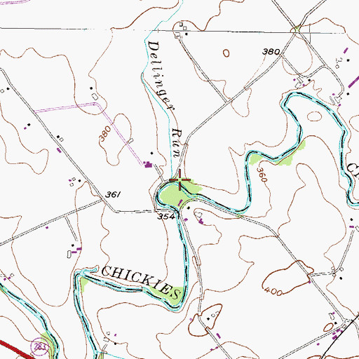 Topographic Map of Dellinger Run, PA