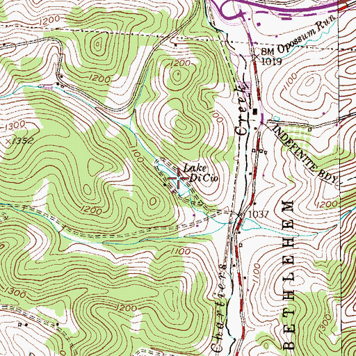 Topographic Map of Lake DiCio, PA