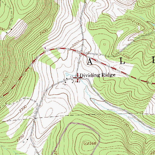 Topographic Map of Dividing Ridge, PA