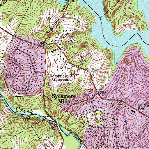 Topographic Map of Dominican Convent, PA