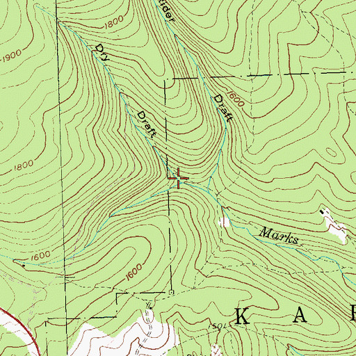 Topographic Map of Dry Draft, PA