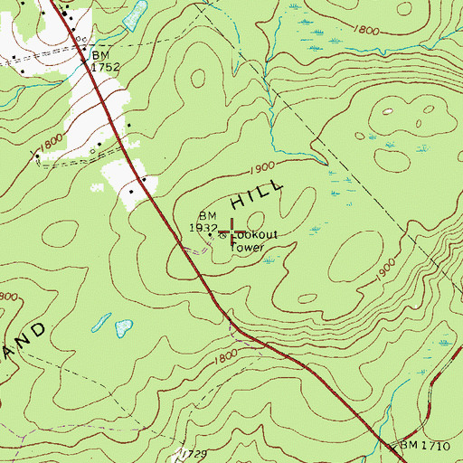 Topographic Map of Dry Land Hill, PA
