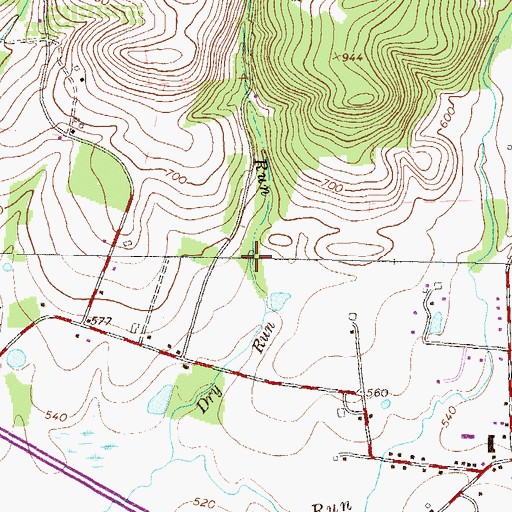 Topographic Map of Dry Run, PA