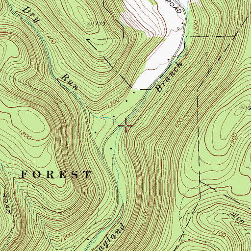 Topographic Map of Dry Run, PA