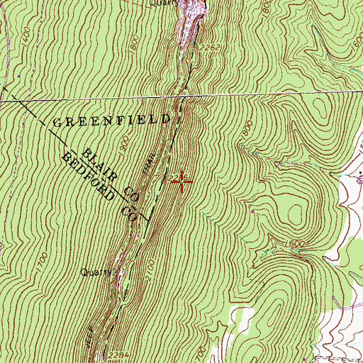 Topographic Map of Dunning Mountain, PA