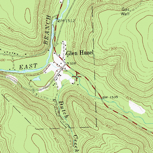 Topographic Map of Dutch Creek, PA