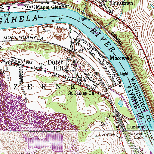 Topographic Map of Dutch Hill, PA