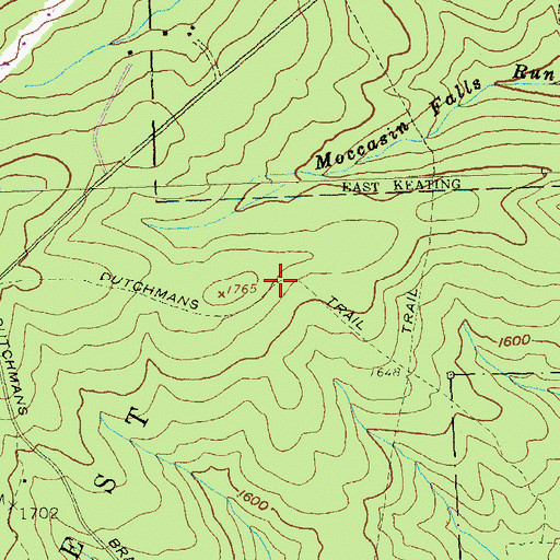 Topographic Map of Dutchmans Trail, PA