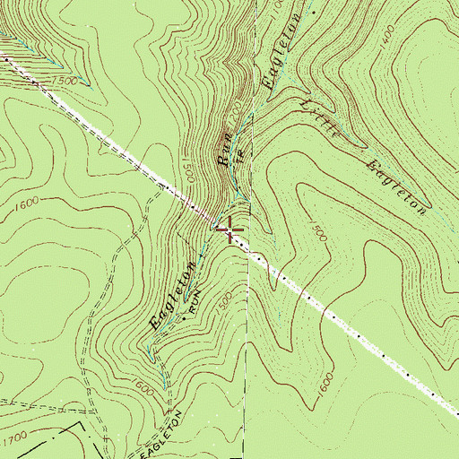 Topographic Map of Eagleton Run Trail, PA