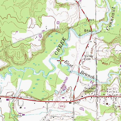 Topographic Map of East Branch Conneaut Creek, PA