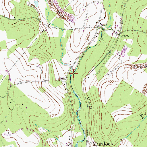Topographic Map of East Branch Coxes Creek, PA
