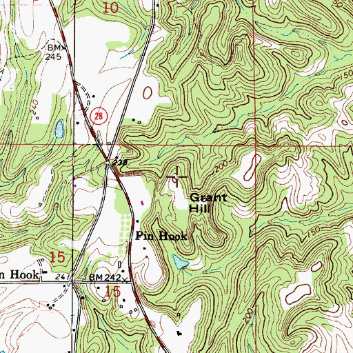 Topographic Map of Grant Hill, AL