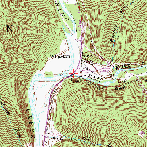 Topographic Map of East Fork Sinnemahoning Creek, PA