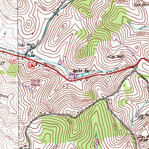 Topographic Map of Lake Eightyfour, PA