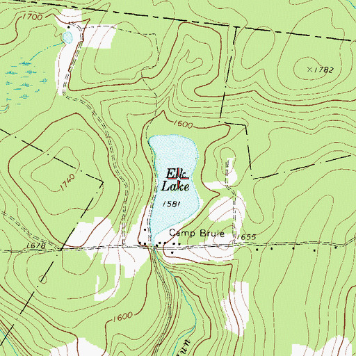 Topographic Map of Elk Lake, PA