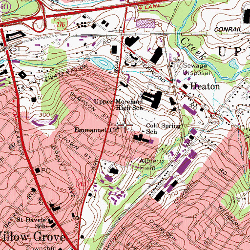 Topographic Map of Emmanuel Church, PA