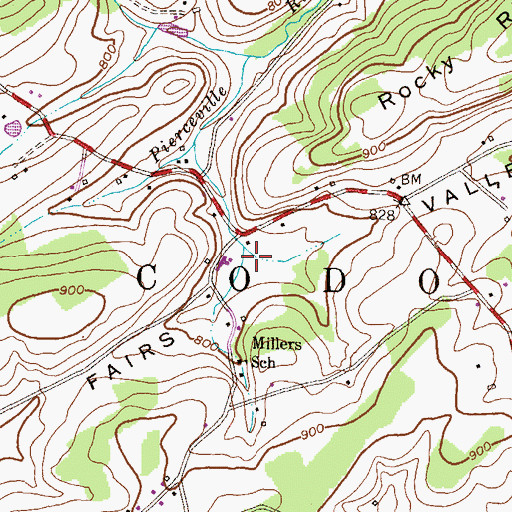 Topographic Map of Fairs Valley, PA