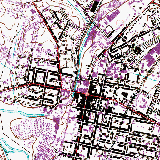 Topographic Map of Falling Spring Branch, PA