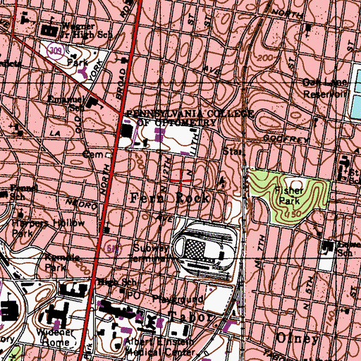 Topographic Map of Fern Rock, PA