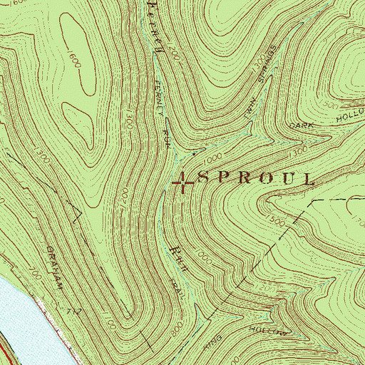 Topographic Map of Ferney Run Trail, PA