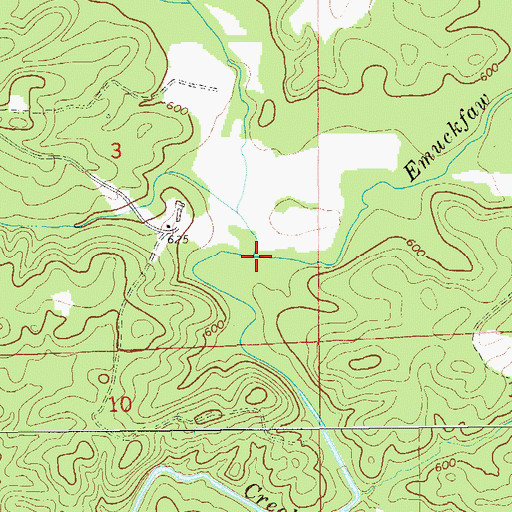 Topographic Map of Grapevine Creek, AL
